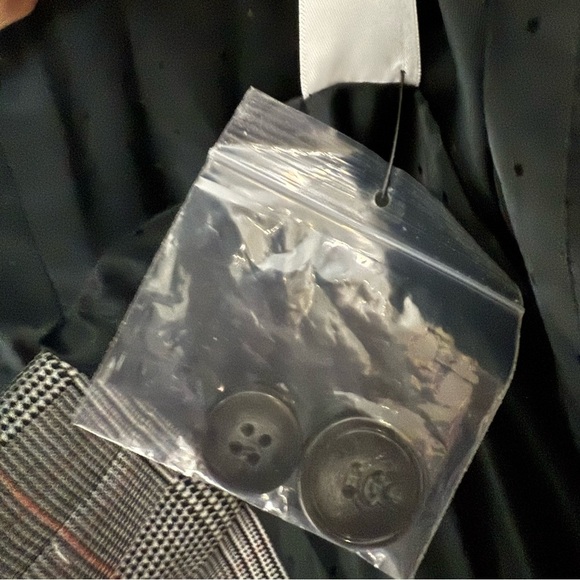 Talbots Glen Plaid Blazer Classic Workwear Jacket Gray Black Pink Trim Size 16 - Picture 7 of 9